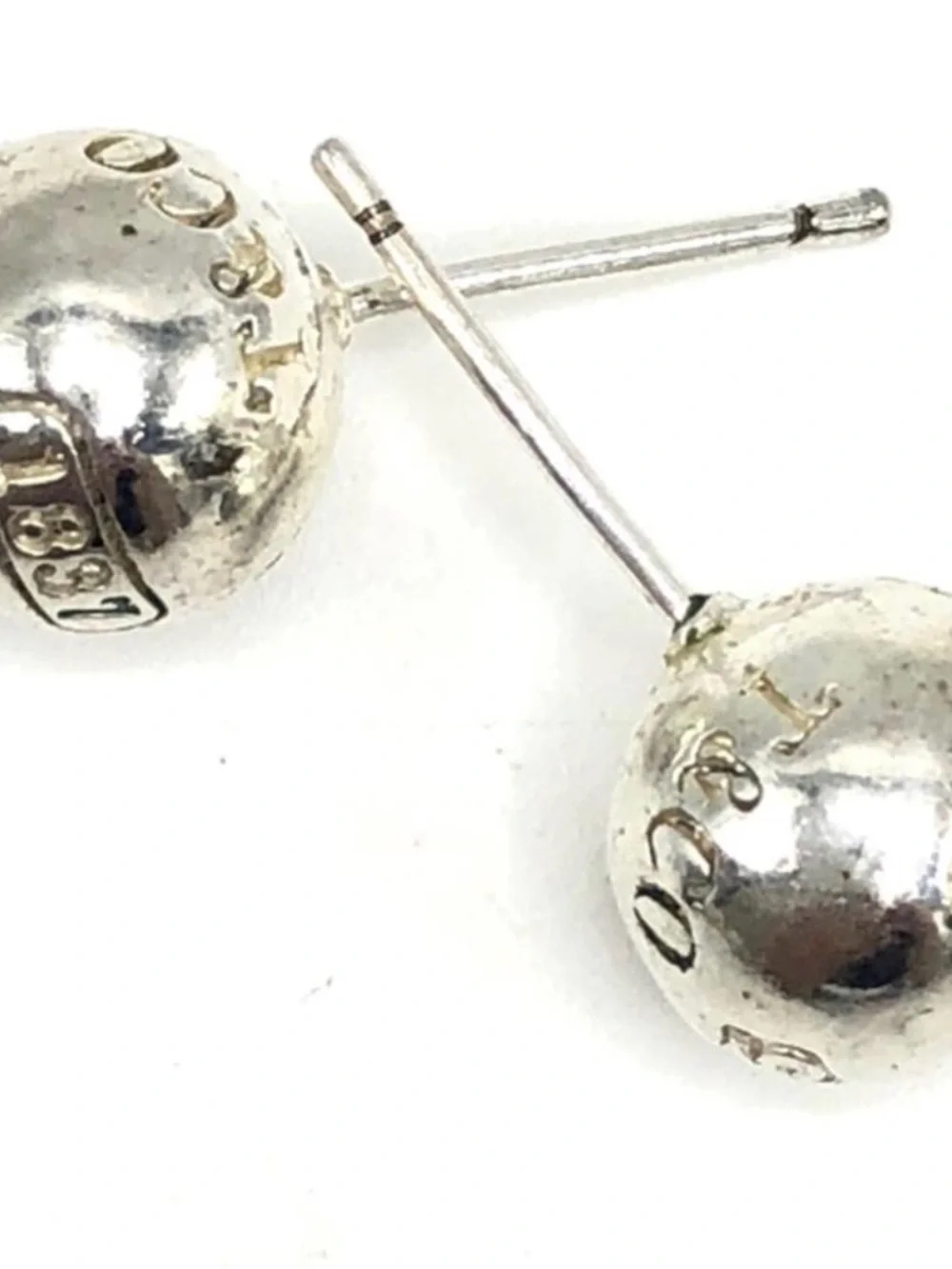 Tiffany and CO Sterling Silver Ball Stud Earrings - Polished Silver